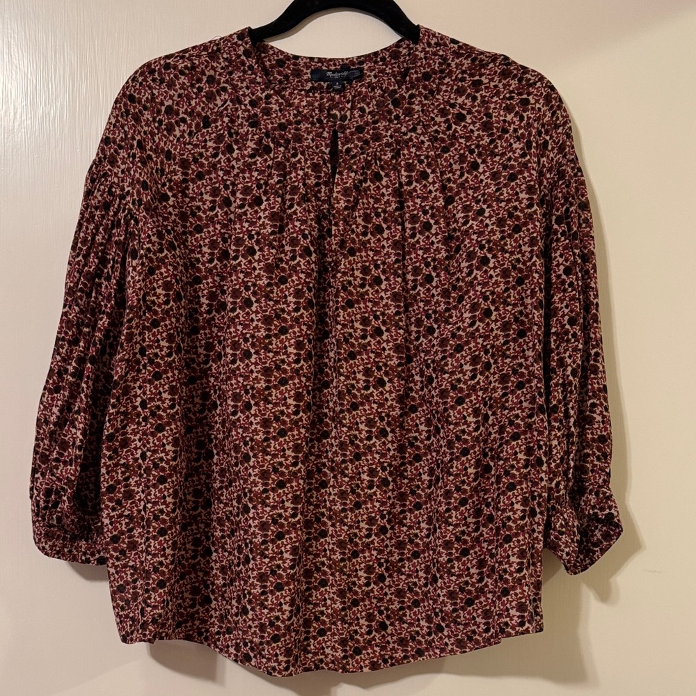 Madewell Floral Peasant Top, Small